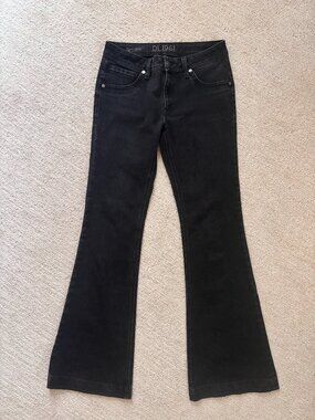 DL1961 Joy Flare Jeans | Washed Black | Low Rise | Bell Bottom | Premium Stretch